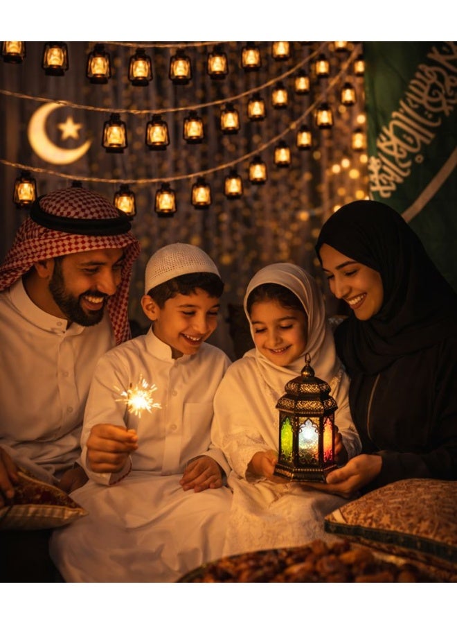 Ramadan Lantern String Lights – 10M USB Powered, 60 Mini Lantern Lamps (6cm) Warm LED Decorative Lights for Home, Table & Outdoor - Image 2